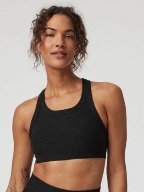 Vuori Elevation Racer Bra Black Heather #VW1199 Performance Sports Bra Size M